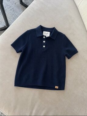 Abercrombie & Fitch Kids Navy Textured Polo Top